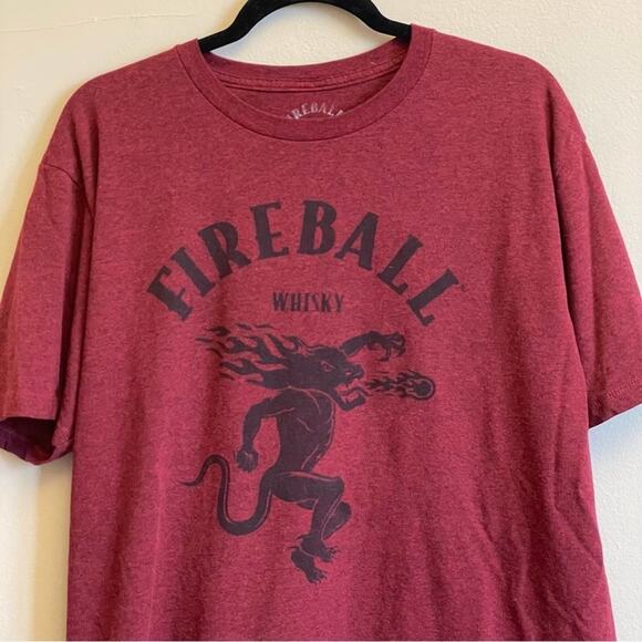 Fireball Whiskey XL short sleeve t-shirt black red casual party - Picture 1 of 7